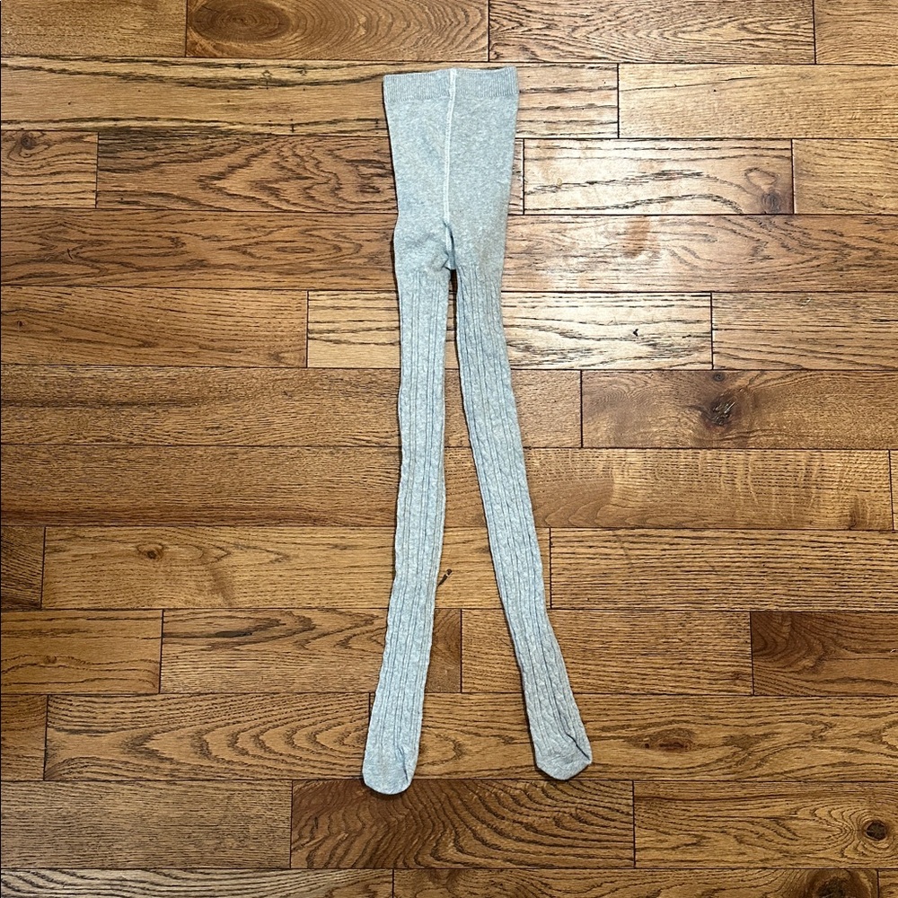Gray Ribbed Tights